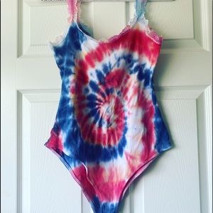 Womens Bodysuit-red white and blue. Size 1x